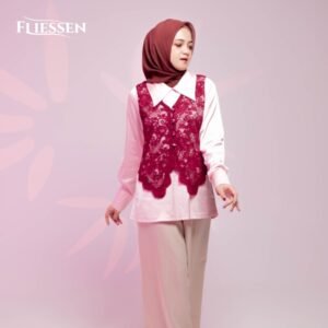 Rosella Vest Blouse by Fliessen.gallery - Brokat Satin Modern