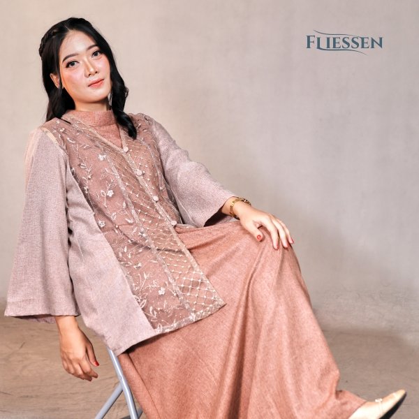 PERENGAN 2IN1 DRESS by Fliessen.gallery - Gaun Wanita Katun Madinah - Gambar 4