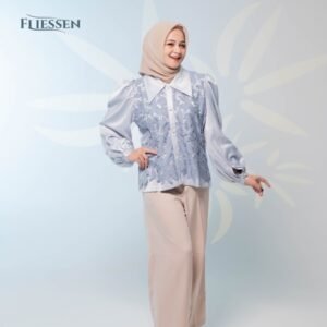 Denim Orchid by Fliessen.gallery - Blouse Kombinasi Satin