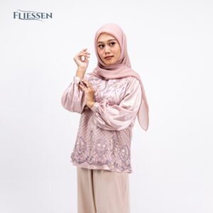 Bovenlitch Blouse Reglan by Fliessen.gallery - Blouse Brokat Satin Wanita